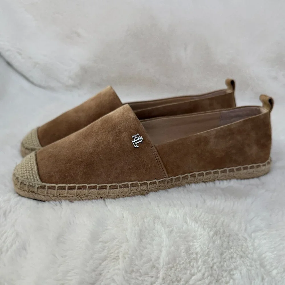 Lauren Ralph Lauren Cameryn III Chestnut Suede Espadrille size:7.5 - Picture 1 of 12